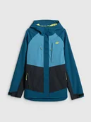 Kurtki i kamizelki sportowe damskie - 4F Kurtka trekkingowa membrana 10000 damska - turkusowa XXL - miniaturka - grafika 1
