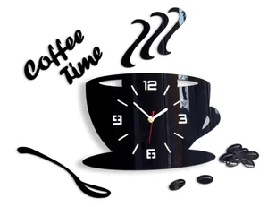 Zegar ścienny Coffe Time 3D Black - Zegary - miniaturka - grafika 1