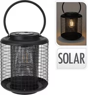 Świeczniki - Lampion Latarnia solarna LED  w kolorze czarnym 22 cm - miniaturka - grafika 1