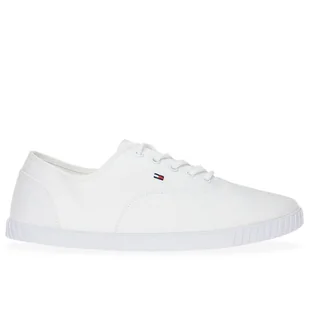Buty Tommy Hilfiger Canvas Lace Up FW0FW07805-YBS - białe - Trampki damskie - miniaturka - grafika 1