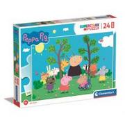 Puzzle - Puzzle 24 el. Super Maxi Kolor Peppa Pig Clementoni - miniaturka - grafika 1