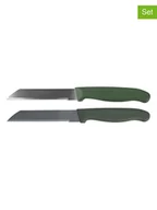 Noże kuchenne - Nirosta Noże uniwersalne (2 szt.) "Elementa" w kolorze srebrno-zielonym - dł. 19 cm - miniaturka - grafika 1