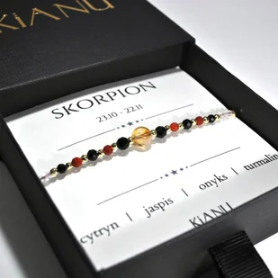 Bransoletka KiANU - SKORPION Znak Zodiaku Kamienie Prezent na Urodziny - Bransoletki - miniaturka - grafika 1