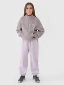 Spodnie i spodenki dla dziewczynek - 4F Spodnie dresowe joggery dziewczęce - fioletowe 140 (9-10 lat) - miniaturka - grafika 1