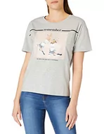 Koszulki i topy damskie - s.Oliver T-shirt damski, Nadrukowany szary melan?, 36 PL - miniaturka - grafika 1