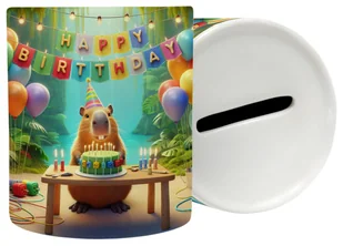 Skarbonka Kapibara Z Napisem Nadrukiem Prezent Urodziny Zatyczka Na Dole - Skarbonki - miniaturka - grafika 1