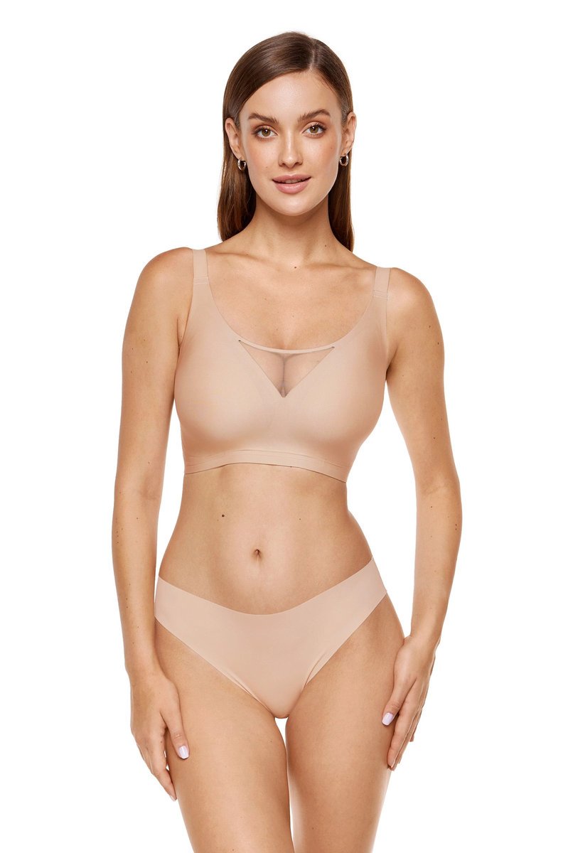 Gorteks Biustonosz Misty miękki bez fiszbin plus size Beżowy 36