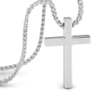 Naszyjniki męskie - SERASAR Męski naszyjnik ze stali nierdzewnej [Lord] ze srebrną stalą nierdzewną Kolor: srebrny Długość: 60 cm - miniaturka - grafika 1