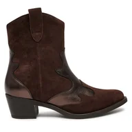 Botki damskie - Kowbojki Unisa Grette_Bs_Mec Brązowy - miniaturka - grafika 1