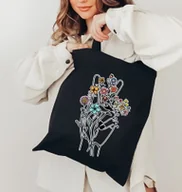 Torby i wózki na zakupy - czarna torba EKO z nadrukiem - miniaturka - grafika 1