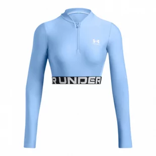 Damski longsleeve treningowy Under Armour Heatgear Rib 1/4 Zip Ls - niebieski - UNDER ARMOUR - Koszulki sportowe damskie - miniaturka - grafika 1