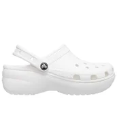 Klapki i japonki damskie - Klapki Crocs Classic Platform Clog 206750-100 - białe - miniaturka - grafika 1