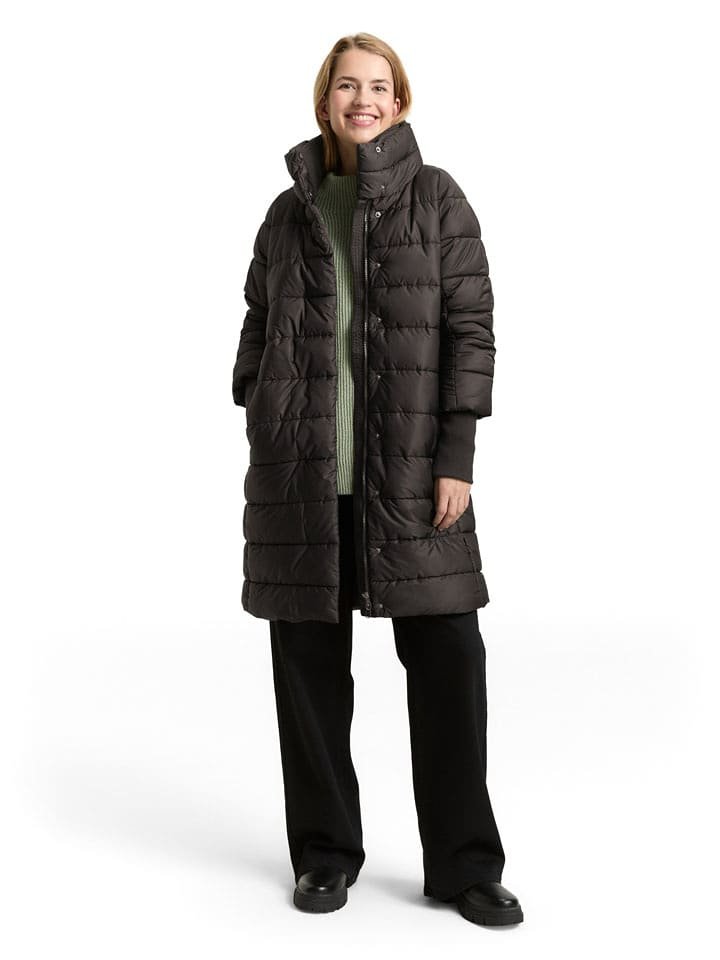 Tom Tailor Płaszcz pikowany w kolorze czarnym