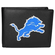 Portfele - Siskiyou Sports NFL męski portfel Detroit Lions Bi-fold duże logo jeden rozmiar czarny - miniaturka - grafika 1