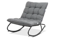 Fotele i krzesła ogrodowe - Fotel bujany AGAVA Dark Grey - Focus Garden - miniaturka - grafika 1