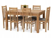 Stoły z krzesłami - Komplet zestaw MIRA stół 140+40/80 6 krzeseł - miniaturka - grafika 1