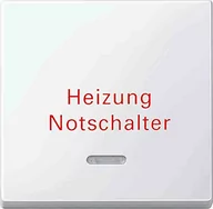 Gniazdka elektryczne - Merten Klawisz z Lampką Sygnalizacyjną i Napisem HEIZUNG NOTSCHALTER 435119 - miniaturka - grafika 1