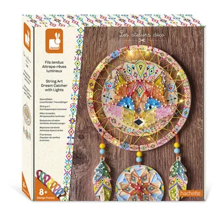 Janod Zestaw kreatywny Przeplatanka 3D String art Świecący łapacz snów 8+ - Prace ręczne dla dzieci - miniaturka - grafika 1