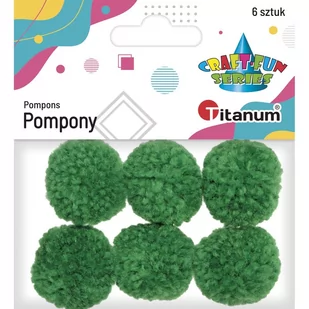 Pompony włóczkowe 3cm zielone 6szt - Zabawki kreatywne - miniaturka - grafika 1