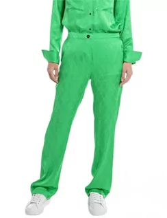 Spodnie damskie - Replay Spodnie damskie z szerokimi nogawkami, 733 Sport Green, S - grafika 1