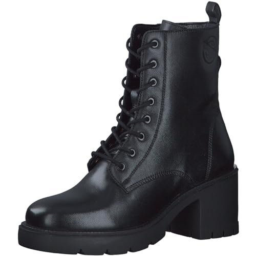 s.Oliver Damskie sztyblety Lace Boot Flat 5-25211-43, czarny, 39 EU