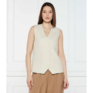 Marc O' Polo Lniana kamizelka Regular Fit - Kamizelki damskie - miniaturka - grafika 1