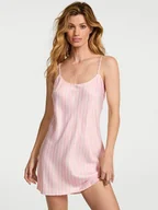 Bielizna nocna - Victoria's Secret Koszulka nocna satynowa Heritage Stripe Slip - miniaturka - grafika 1