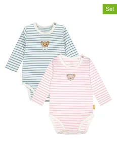 Steiff Body (2 szt.) w kolorze błękitno-jasnoróżowym - Body dla niemowląt - miniaturka - grafika 1