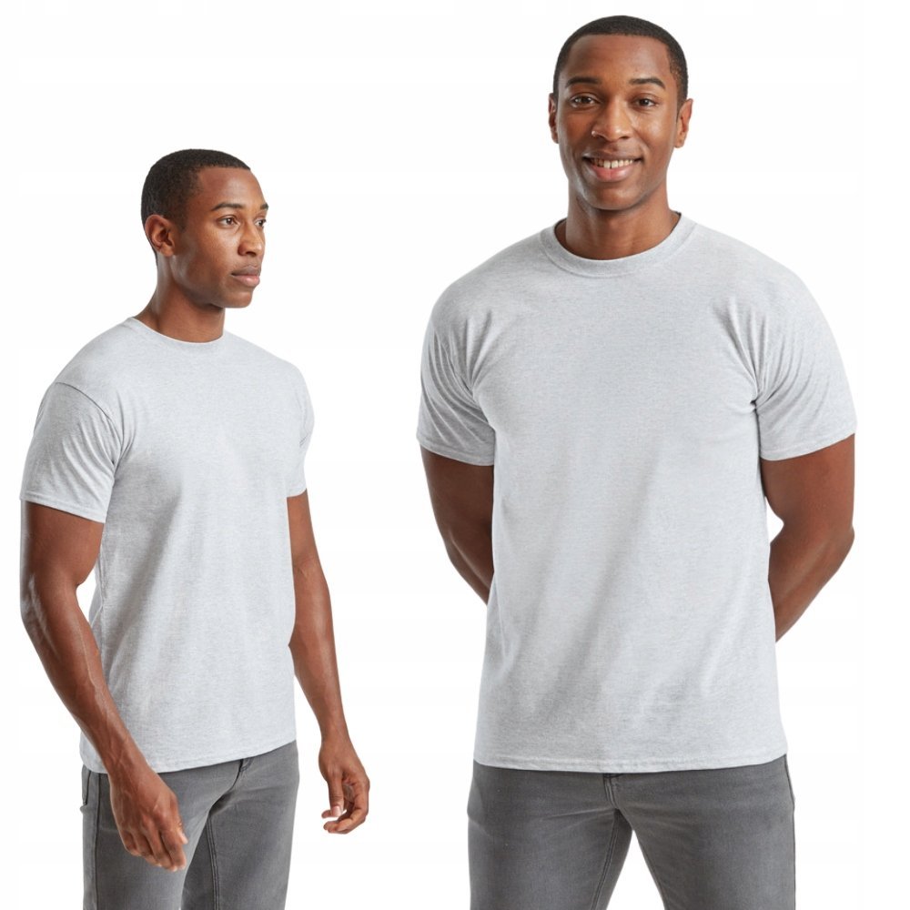 T-shirt Gruba Koszulka Męska Bawełna 210g Fruit the Loom 610440 SZARY 4XL