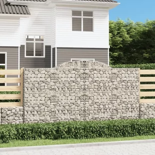 vidaXL Kosze gabionowe, 8 szt, 300x30x160/180 cm, galwanizowane żelazo - Pozostałe narzędzia ogrodowe - miniaturka - grafika 1