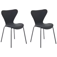 Krzesła - Zestaw 2 krzeseł do jadalni welurowy czarny BOONVILLE - miniaturka - grafika 1