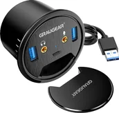 Huby USB - HUB USB Graugear GRAUGEAR USB 3.0 Tisch Hub mit Audio- und Mikrofonanschluss - miniaturka - grafika 1