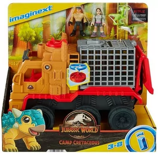 Fisher Price The Imaginext Jurassic World Camp Cretaceous Dinozaur Hauler & Yaz figurka i zestaw pojazdów dla dzieci w wieku od 3 do 8 lat HCH97 - Figurki dla dzieci - miniaturka - grafika 2