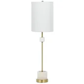 Lampy stojące - Bari lampa stołowa 1xE27 biała/mosiądz T01040BR-WH - miniaturka - grafika 1