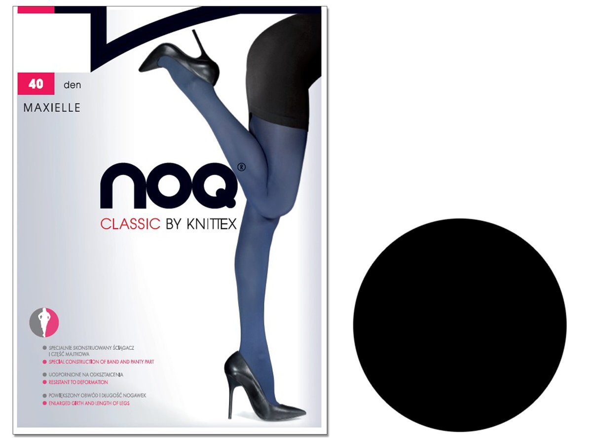 Rajstopy z mikrofibry 40 DEN Maxielle Plus Size gładkie matowe półkryjące Nero 7