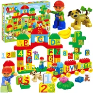 Klocki - KLOCKI KONSTRUKCYJNE EDUKACYJNE MIASTO POCIĄG LITERKI CYFERKI 108 EL. 3+ - miniaturka - grafika 1