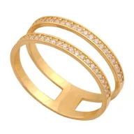 Pierścionki - Złoty Pierścionek z Cyrkoniami 585 Nowoczesny 2.10 g, R 9 Rodium - miniaturka - grafika 1