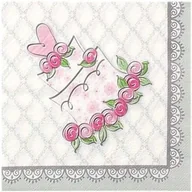 Dekoracje i nakrycia stołu na imprezę - GoDan Serwetki 33 cm, "Tort Weselny", 20 szt 1272003H20 - miniaturka - grafika 1