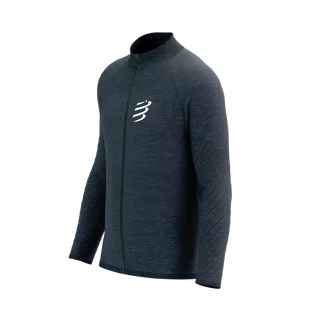 COMPRESSPORT bluza biegowa męska SEAMLESS ZIP SWEATSHIRT mood indigo - Bluzy sportowe męskie - miniaturka - grafika 10