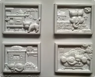 Akcesoria rzeźbiarskie - Forma do odlewów gipsu, obrazki kotki, 4 elementy - miniaturka - grafika 1