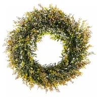 Dekoracje domu - Wianek z bukszpanu 48 cm żółto-zielony - miniaturka - grafika 1