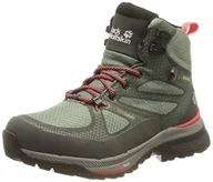 Buty trekkingowe damskie - Jack Wolfskin Damskie buty trekkingowe Force Striker Texapore Mid W, Ciemnozielony limonkowy, 40.5 EU - miniaturka - grafika 1