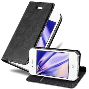 Conly Etui na Iphone 4 / 4s Składane etui na telefon - Pokrywa - Z funkcją stojaka i tacą na karty Czarny - Etui i futerały do telefonów - miniaturka - grafika 1