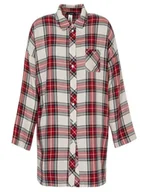 Sukienki - Emporio Armani Damska sukienka Tartan Christmas Viscose Night Shirt, Check Cream/Marine/Ruby, XS - miniaturka - grafika 1