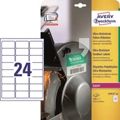 Etykiety do drukarek - Avery ZWECKFORM Etykiety ZWECKFORM Polietylenowe Ultra Wytrzymałe 63,5x33,9mm 10 ark ZW490 - miniaturka - grafika 1