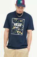 Koszulki męskie - Vans t-shirt bawełniany kolor granatowy z nadrukiem - miniaturka - grafika 1