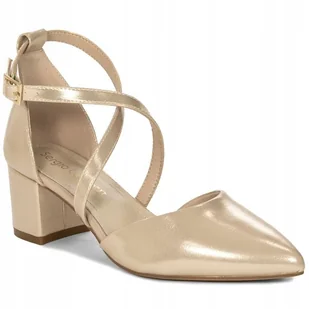 Sergio Leone Sandały Damskie Złote SK-830-ZŁOTY r.40 - Sandały damskie - miniaturka - grafika 1