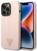 Etui i futerały do telefonów - Guess GUHCP14XSLTGP iPhone 14 Pro Max 6,7" różowy/pink hardcase Silicone Triangle - miniaturka - grafika 1