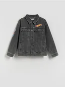 Bluzki dla chłopców - Reserved - Kurtka jeansowa Hot Wheels - szary - miniaturka - grafika 1