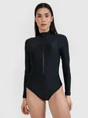 Stroje kąpielowe - 4F Kostium kąpielowy z długim rękawem damski - czarny L - miniaturka - grafika 1